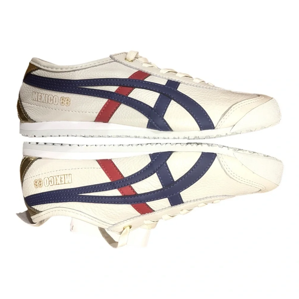 AUTHENTIC Onitsuka Tiger MEXICO 66 2018 D507L-0152 White Blue Gold - Women's 7 - Picture 5 of 7